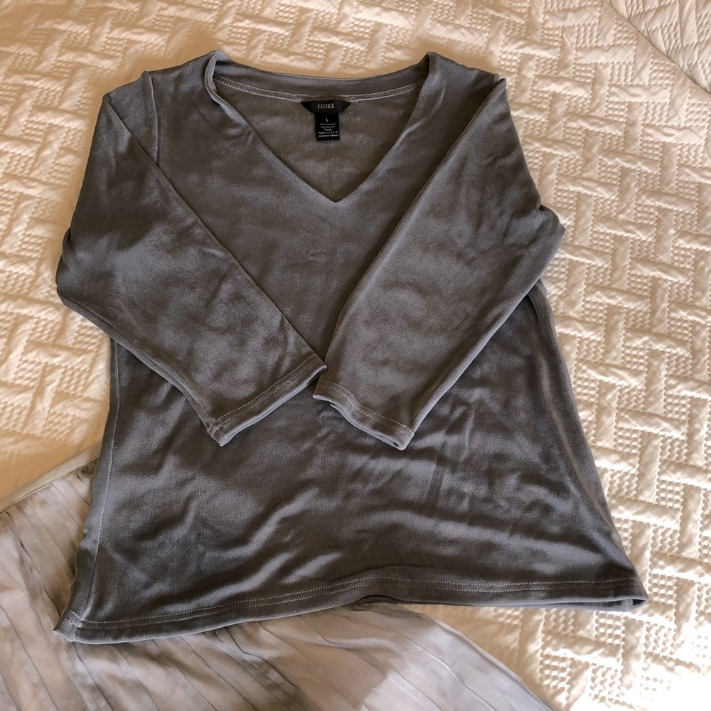 Steel blue knit top